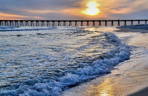 Pensacola Beach Gulf Pier at Sunset in Florida - Encircle Photos