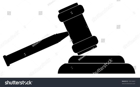 Silhouette Of Gavel - Hammer Of Judge Or Auctioneer - Vector - 10914463 ...