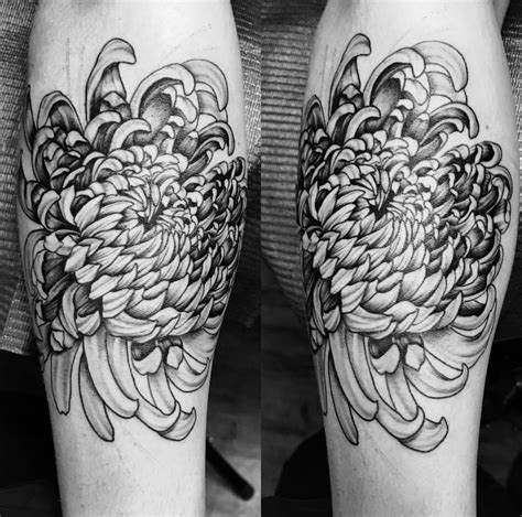 Chrysanthemum tattoo #blackandgray #novemberbirthflower #mumtattoo | Chrysanthemum tattoo, Mum ...