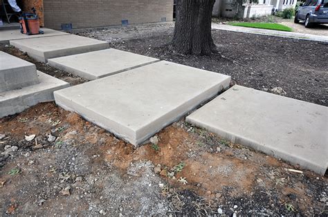 concrete sidewalk - floating pads | Life of an Architect