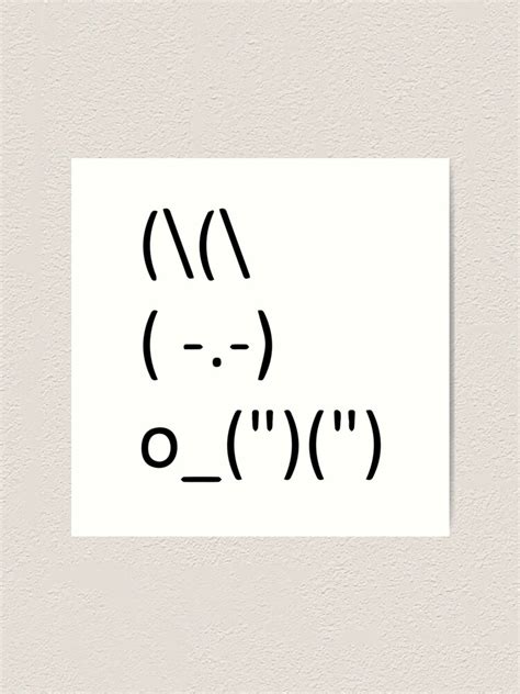 "ASCII Bunny Adorable Cute Emoji Rabbit Text Art" Art Print for Sale by reyners | Redbubble