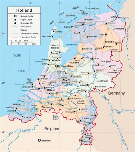 Map of Holland - Netherlands Map, Amsterdam Holland Map