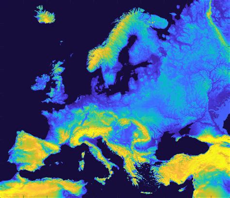 Elevation map for Europe (from European Environment Agency: www.eea ...