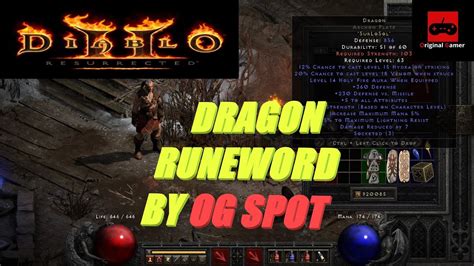 Diablo 2 Resurrected - Dragon Runeword - YouTube