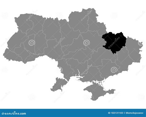 Location Map of Kharkiv Region Oblast Stock Vector - Illustration of ...