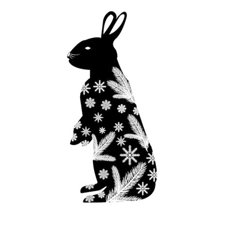 Premium Vector | Rabbit silhouette symbol of the year