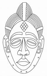 African Mask Coloring Page  Home sketch template