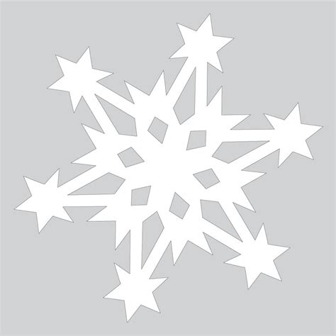 Paper Snowflake Pattern with Stars Cut out Template | Free Printable ...