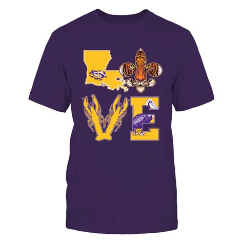 LSU Tigers - Louisiana Things Stacked Love | Lsu, Lsu tigers, Love t shirt