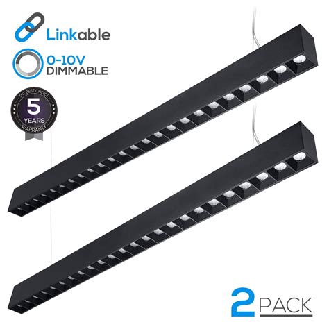 LEONLITE 2 Pack 42W 4ft LED Shop Lights, Linkable LED Linear Light, LED ...