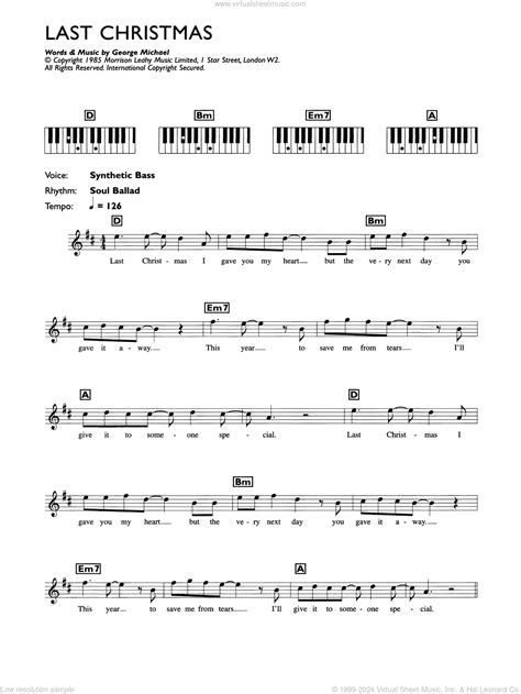 Last Christmas Lyrics Printable