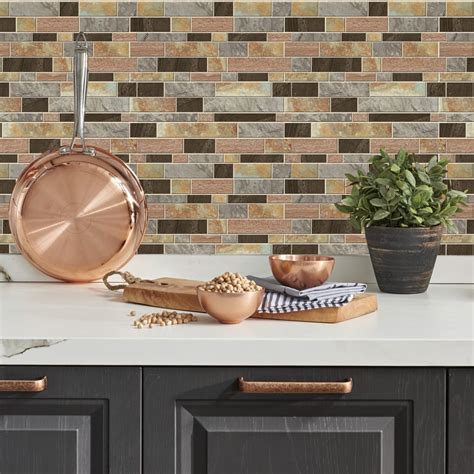 RoomMates Modern Long Stone Tile Peel and Stick Backsplash - Walmart.com - Walmart.com