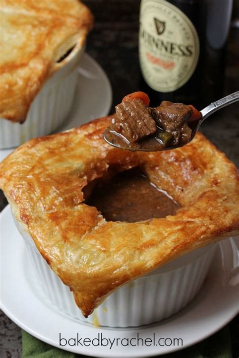 a spoonful of beef pot pie on a white plate