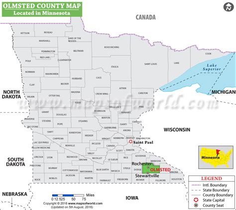 Olmsted County Map, Minnesota