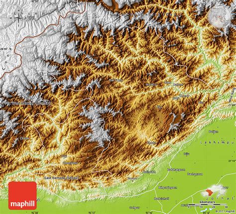 Physical Map of Lower Subansiri (Ziro)