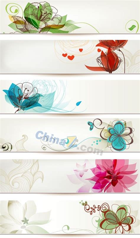 Flower pattern banner vector templates | Flower template, Floral banners, Banner vector