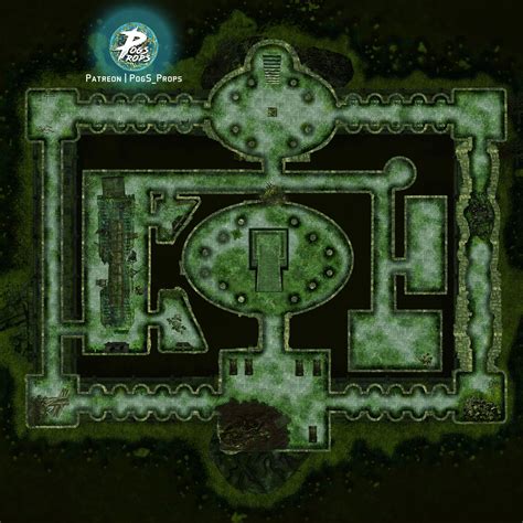 [Battlemap] Sunken Temple (Free - 2500x2500px) [Dungeon] : FantasyMaps