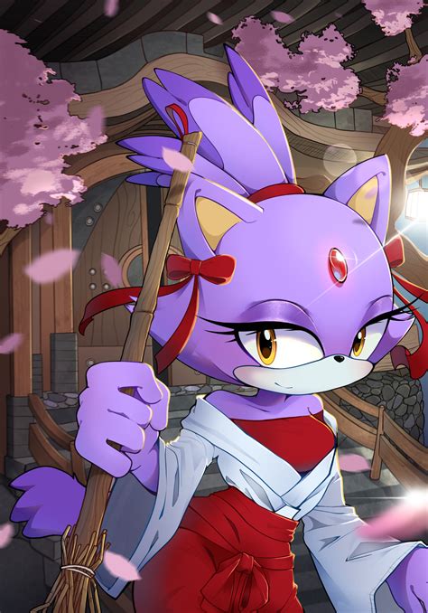 ArtStation - Shrine Maiden Blaze (Sonic Fanart)