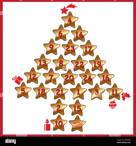 funny advent calendar with stars and numbers Stock Photo - Alamy