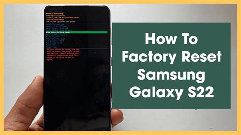 How to hard Reset Samsung Galaxy S22 - Factory Reset to erase all data ...