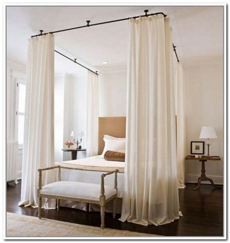 ceiling rod | Ceiling Mount Curtain Rods Canopy Bed - Canopy bed with curtains rods ...