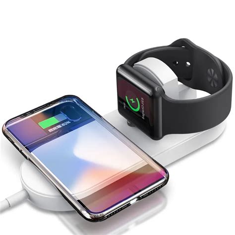 Qi Wireless Charger Fast Charging For Apple Watch 3 2 iwatch iphone X 8 plus 2 In 1 Fast ...