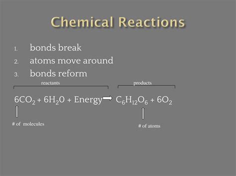 bonds break atoms move around bonds reform - ppt download