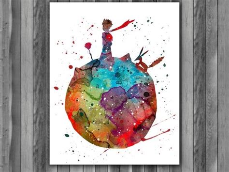 The Little Prince Watercolor Print 3, the Little Prince Painting, the Little Prince Poster ...