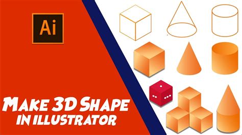 Make 3d shapes in illustrator - YouTube