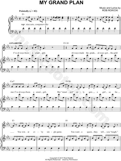 "My Grand Plan" from 'The Lightning Thief' Sheet Music in Eb Major ...