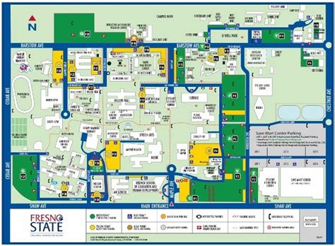 Color 8.5 x 11 pdf 900KB Campus Map, Physical Map, Fresno State ...