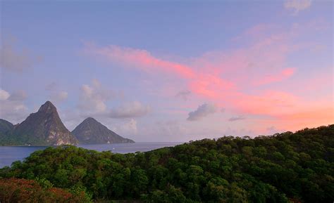 Sunrise Over the Pitons - St. Lucia Photograph by Brendan Reals