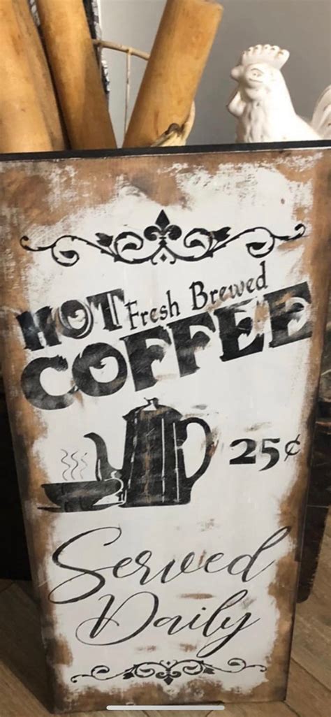 Vintage Coffee Sign / Coffee Bar Sign / Kitchen Sign / - Etsy