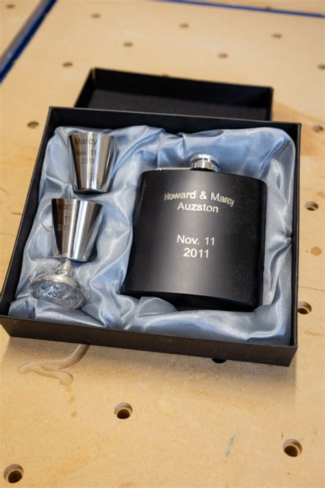 Engraved "Whiskey" Flask Set - H&M Laser Engraving