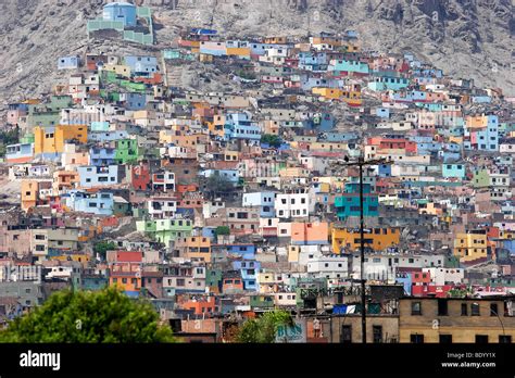 Colorful Houses on a hillside in Lima Peru Stock Photo - Alamy