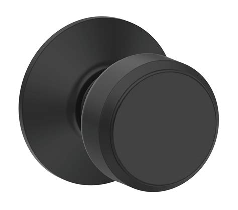 Schlage Bowery Matte Black Passage Knob, F10BWE 622