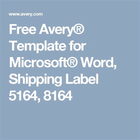 Avery 5164 Template