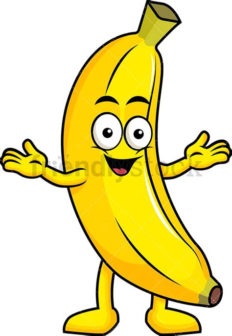 Happy Banana Mascot Cartoon Vector Clipart - FriendlyStock