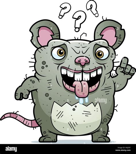 A cartoon illustration of an ugly rat looking confused Stock Vector ...