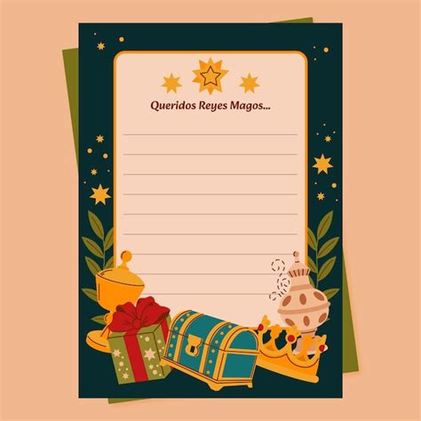 Free Vector | Flat reyes magos letter template