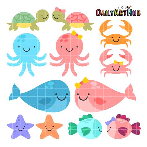 Cute Baby Sea Animals Clip Art Set – Daily Art Hub – Free Clip Art Everyday