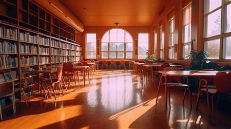 Premium AI Image | photo of the school library with a plain background