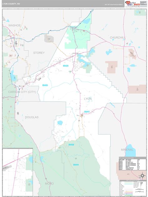 Lyon County, NV Wall Map Premium Style by MarketMAPS - MapSales.com