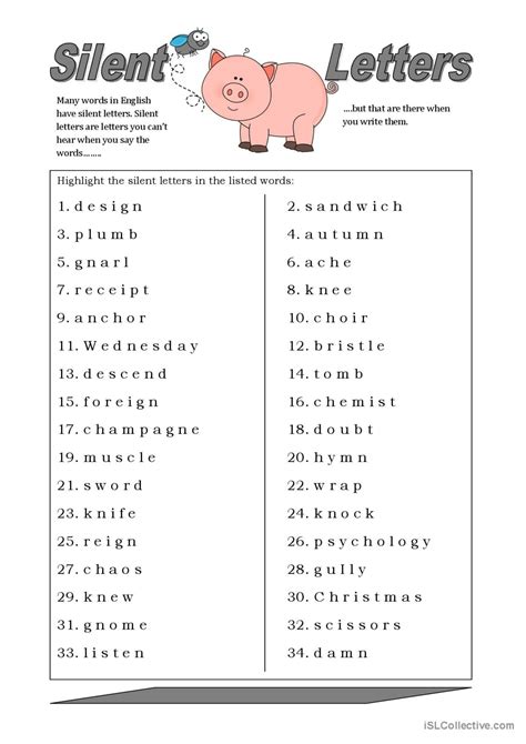 Silent Letters general gramma…: English ESL worksheets pdf & doc