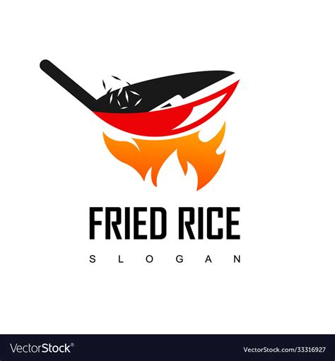 Fried rice restaurant logo Royalty Free Vector Image