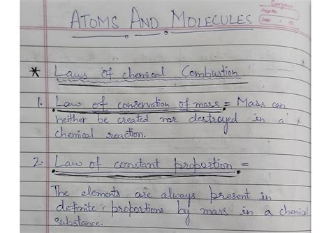 NOTES – ATOMS AND MOLECULES | CLASS 9 Handwritten Notes PDF – Shop Handwritten Notes (SHN)