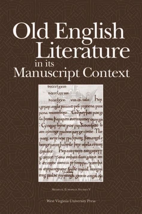 OLD ENGLISH LITERATURE IN ITS MANUSCRIPT CONTEXT (9780937058831): JOYCE ...