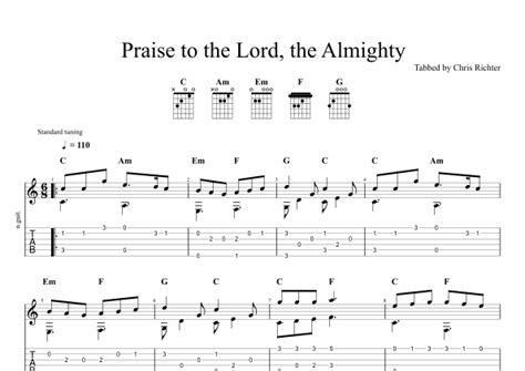 Praise to the Lord, the Almighty Sheet Music | Chris Richter | Solo Guitar