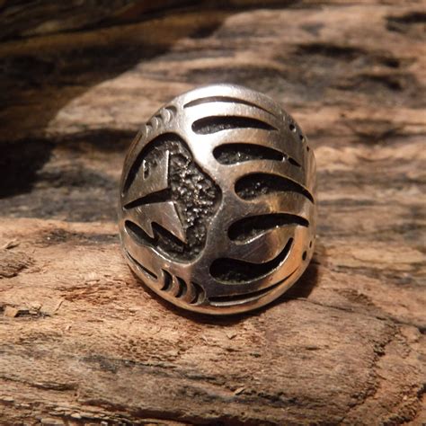 Vintage Navajo Sterling Mens Ring Bear Paw Ring Native American Heavy ...