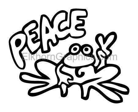 Peace Frog Sticker - Frog Stickers | Elkhorn Graphics LLC